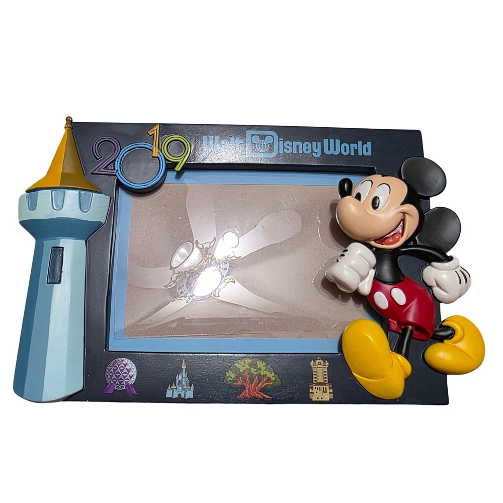 Walt Disney World 2019 Mickey Mouse 4 Park Icons 3D Resin Picture Frame Souvenir